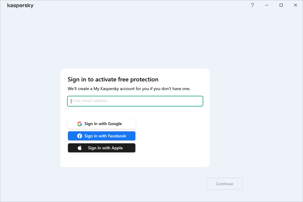 Account connection window