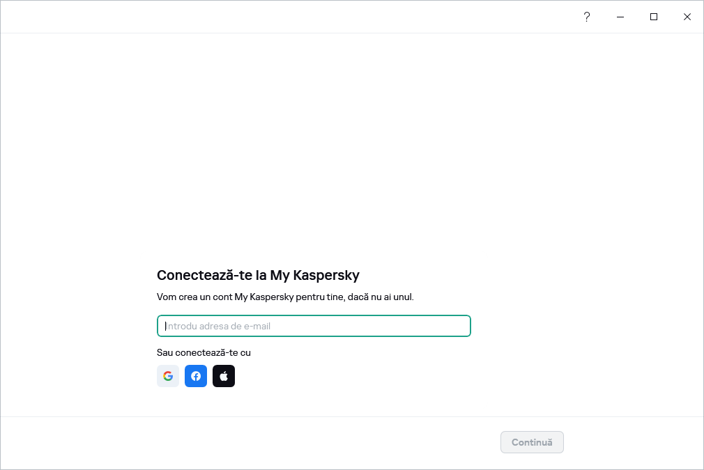 Pasul în care te poți conecta la My Kaspersky pentru a-ți restaura abonamentul